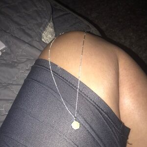 Elegant Silver Necklace with White Pearl pendant